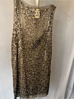 Max Studio Silver Sequin Tank- XS